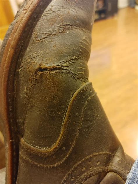 how to fix cracked fake leather shoes|repairing cracks in leather boots.